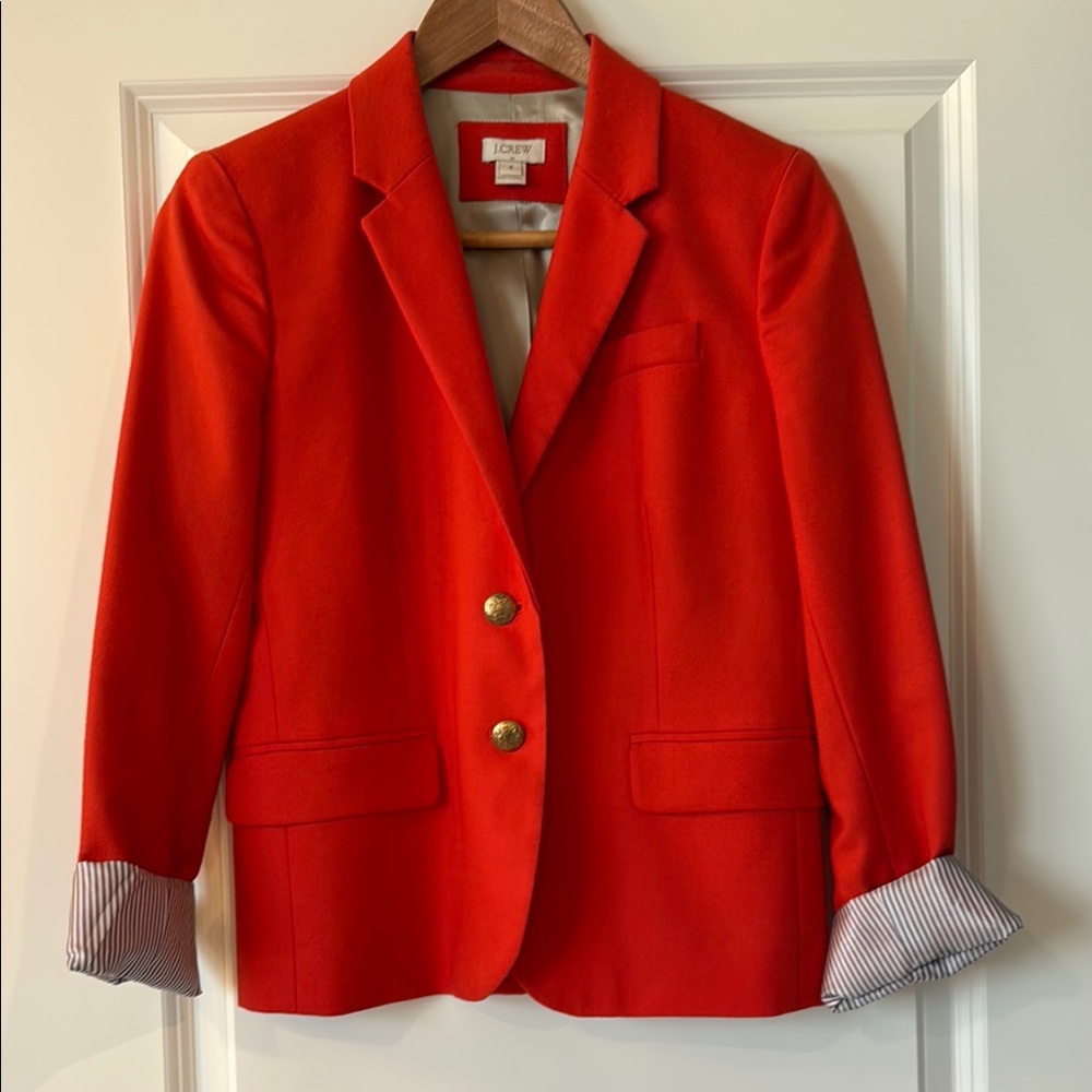 J. Crew Orange Blazer Structured Suit Jacket